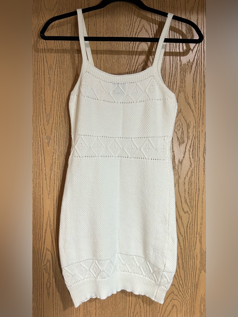Hello Molly Off White/Cream Knit Dress Size 2 XSmall Beach Boho Crocheted - Picture 3 of 6